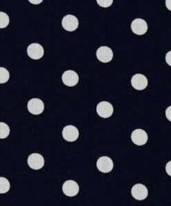 Popeline à pois Bleu marine