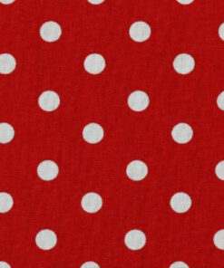 Popeline à pois Rouge