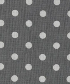 Popeline à pois Gris