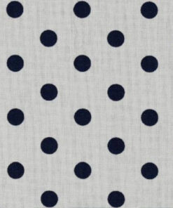 Popeline à pois Blanc/Bleu marine